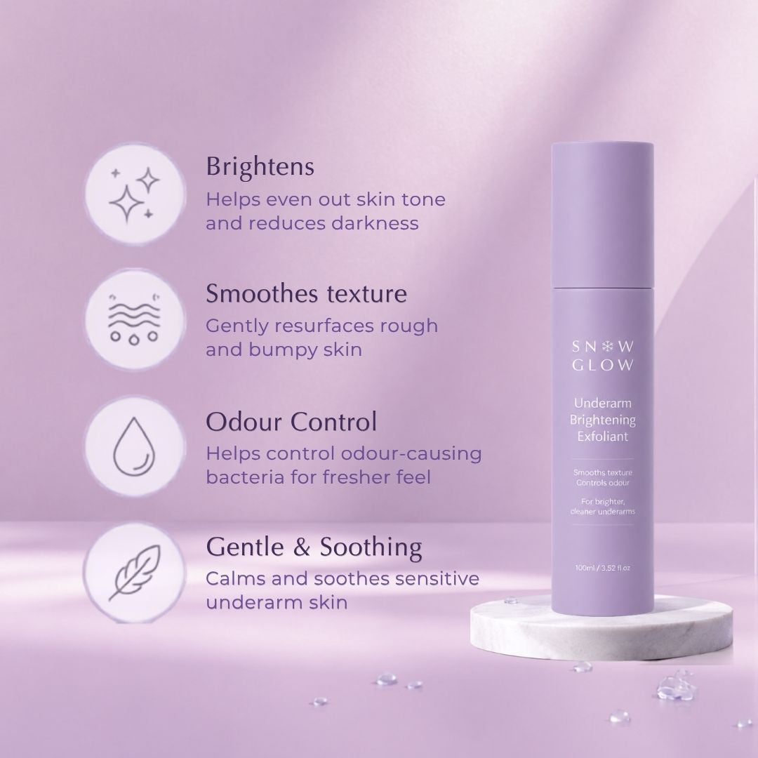 Smooths texture. Brightens tone. Controls odour.
